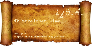 Östreicher Alma névjegykártya